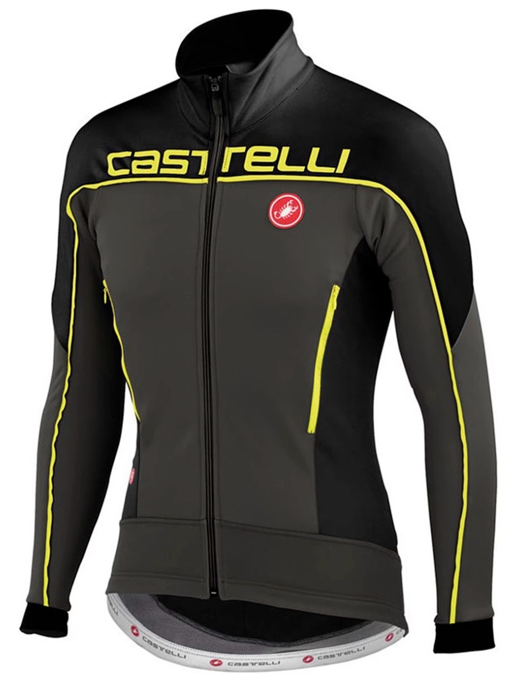 Castelli Mortirolo 3 Cycling Jacket Men’s Anthracite Black Yellow